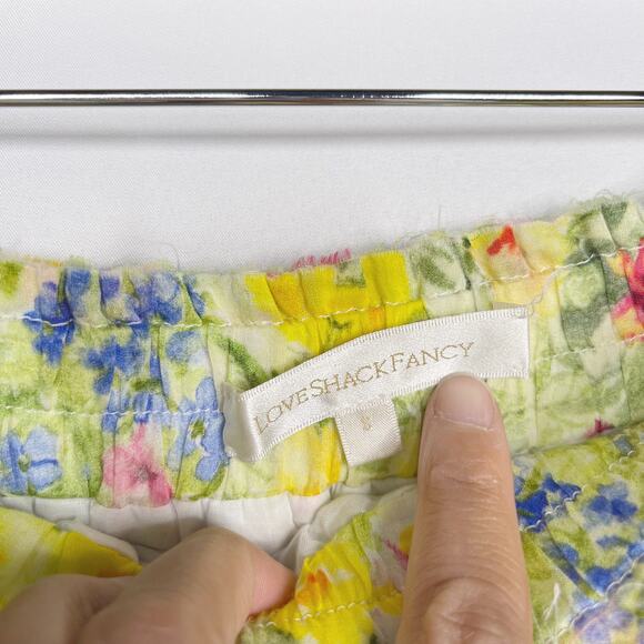 LoveShackFancy Small S Yellow Floral Brynlee Ruffle Tiered Skirt Cotton Silk - Picture 7 of 12